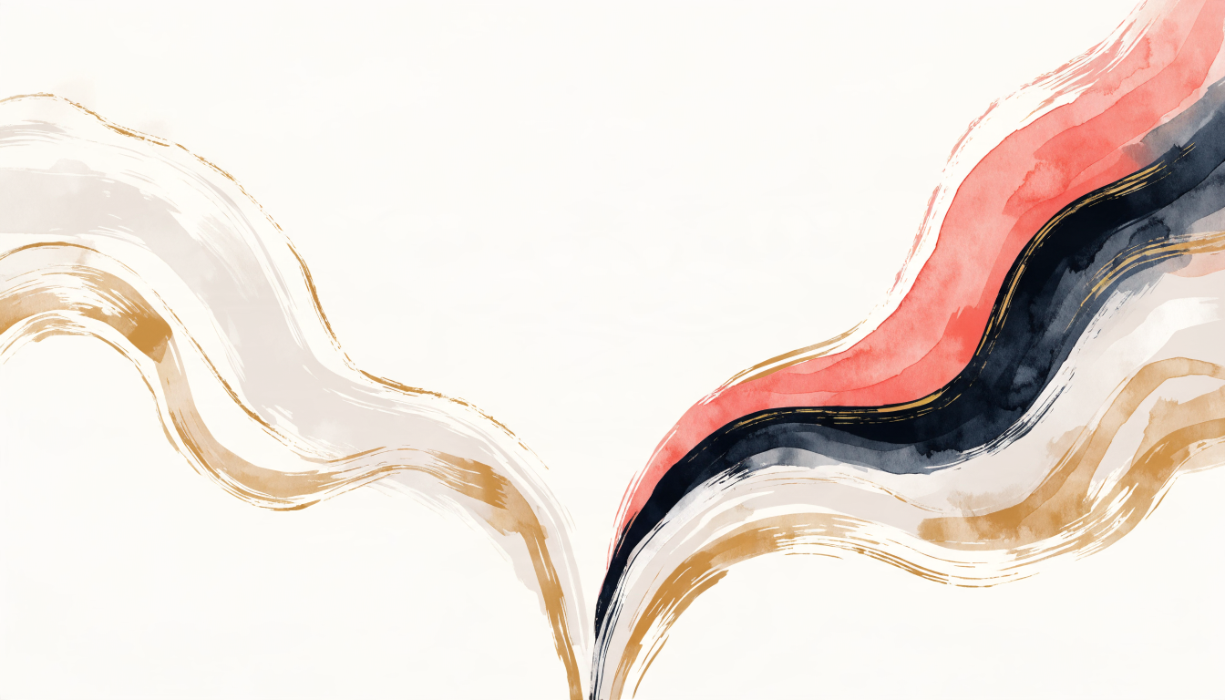 Two watercolour paths splitting from one point, representing the choice between ClickUp free and paid plans